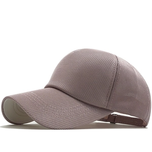 Summer breathable mesh baseball cap for men and women in dusty pink with adjustable strap