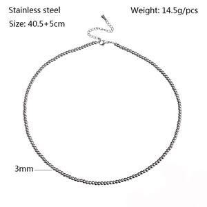 Classic 3mm stainless steel beaded ball chain necklace for women with silver finish