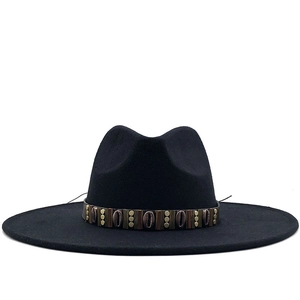 Chapeau Fedora En Laine À Large Bord Avec Bande Ethnique Bohème Casquette Jazz Pour Femmes Hommes Accessoires De Mode