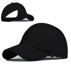 Ponytail Baseball Cap Washed Cotton Distressed Adjustable High Bun Hat Women Outdoor Sun Visor Casual Sports