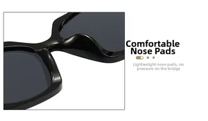 Gros plan sur les plaquettes de nez intégrées légères pour lunettes de soleil noires