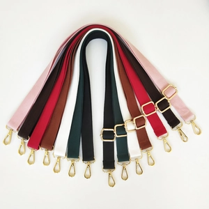 Sangles de sac réglables en toile de coton avec boucles en métal doré en plusieurs couleurs