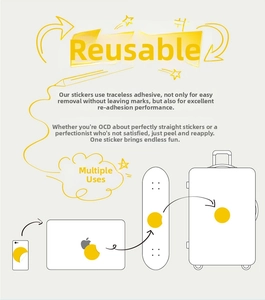 Waterproof snowman sticker showing trace-free adhesive feature for laptops and luggage