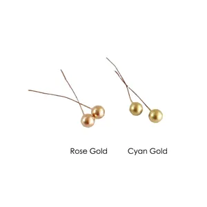 10mm artificial berry stems in rose gold and cyan gold for DIY Christmas crafts