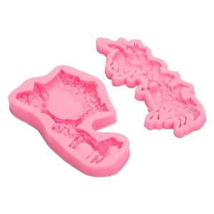 Moldes de silicona para carruajes y caballos reales para fondant y repostería