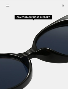 Close-up of comfortable integrated nose support on retro oval frame sunglasses