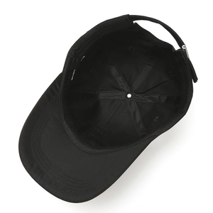 Detail showing the internal structure, reinforced seams and metal buckle of the USA cap
