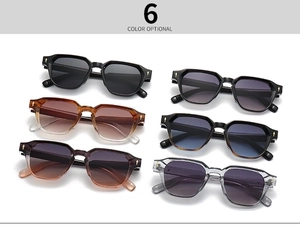 Collection of six vintage narrow frame sunglasses with golden arrow metal accents