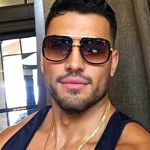 Oversized Square Sunglasses Retro Double Bridge UV400 Protection PC Frame AC Lens Fashion Pilot Style For Men Women