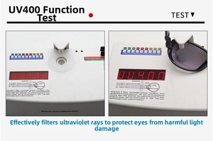 UV400 protection test for women's oversized sunglasses showing effective UV blocking