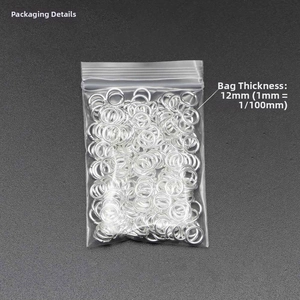 Bulk silver jump rings for jewelry making in clear packaging with 12dmm bag thickness
