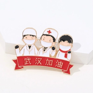 Cartoon Medical Theme Enamel Pins Zinc Alloy Brooch Doctor Nurse Stethoscope Faith Cross Heart Jewelry Accessory For Uniforms