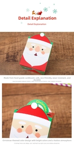 Detail of Santa Claus Christmas gift box with eco-friendly paper and portable handle