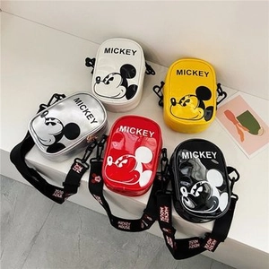 Gekleurde Mickey Mouse crossbodytassen voor kinderen van glanzend PU-leer set