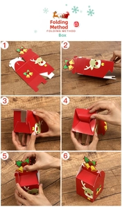 Instructions de pliage détaillées étape par étape pour la boîte cadeau de Noël renne