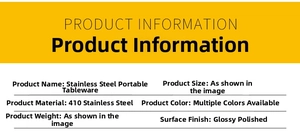 Specifications of 410 stainless steel portable cutlery set with mirror polished finish