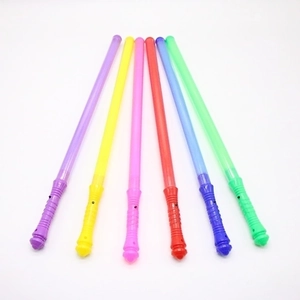 Set of six large colorful LED glow sticks for concerts and party event cheering props