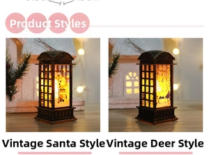 Vintage kerstlantaarns met gedetailleerde kerstman- en rendierontwerpen