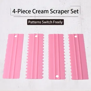 Cake Scraper Food Grade PP Plastic Double Sided Cream Comb Decorating Edges Jagged Patterns Professional Baking Tools