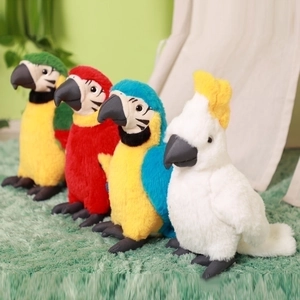 Simulation Parrot Plush Toy Soft Stuffed Animal Macaw Cockatoo Bird Doll Home Decor Birthday Gift For Kids