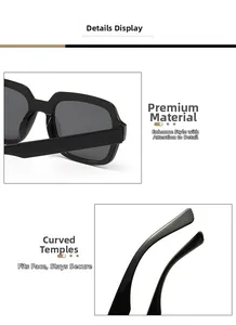 Detail of glossy black square frame texture and ergonomic temple curves for comfort