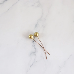 10mm golden artificial berry picks with brown stems for DIY Christmas floral ornaments