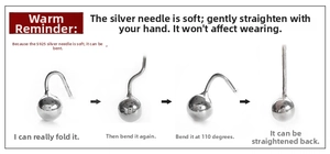 Detailed demonstration showing the flexibility of S925 silver star stud earrings