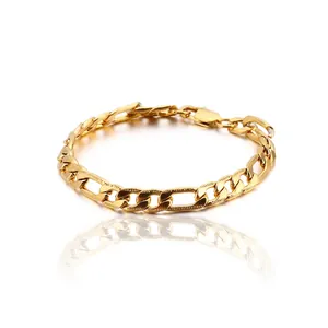 Polished Figaro Chain Bracelet Stainless Steel Jewelry With Lobster Clasp Fashion Minimalist Accessories For Men Women