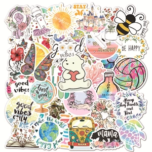 50 pieces of colorful VSCO vinyl stickers for luggage laptops and skateboards