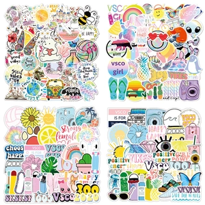 Aesthetic Waterproof PVC Stickers Colorful Graffiti Decals For Laptop Skateboard Luggage Water Bottle Removable Reusable
