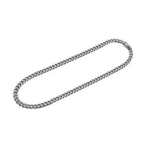Collana a catena a maglia cubana in acciaio inossidabile argento con chiusura a moschettone