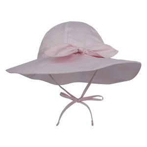 Baby Sonnenhut mit Blumenmuster, breiter Krempe und dekorativer Schleife in hellem Rosa