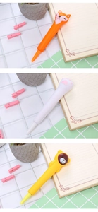 Detailed view of fox, cat paw, and bear shaped slow rebound squishy stress relief pens