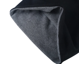 Detailed close-up showing the premium double-layer knit fabric with grey and black lining