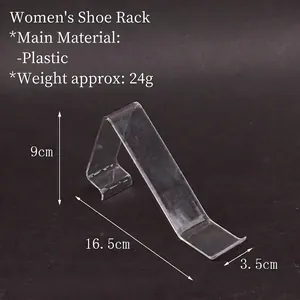 Z-shaped transparent plastic shoe display stand for women shoes 9x16.5cm