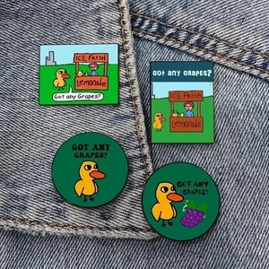 Retro Pin Cartoon Character Mixed Materials Printing Unisex Brooches