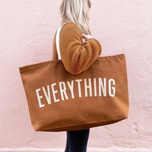 Extra Large Canvas Tote Bag Everything Letter Print Shoulder Shopping Bag For Travel Weekend Outdoor