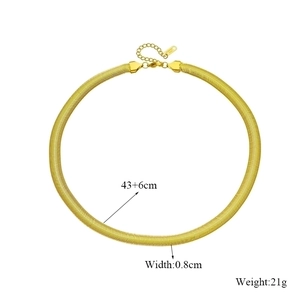Two-tone gold and silver punk hip hop chain necklace with 0.8cm snake bone link texture