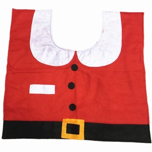 Festive Santa Claus suit design toilet floor mat with iconic belt and button details