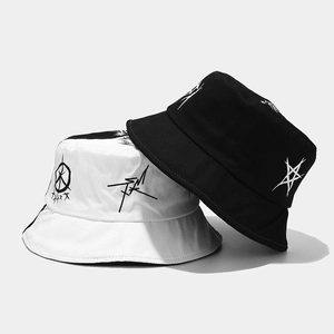 Graffiti bucket hat for men and women in black and white styles for outdoor sun protection