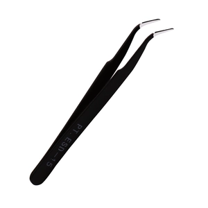 Precision ESD-15 curved tweezers for nail art rhinestone application with anti-static black finish