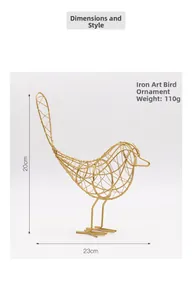 Tableau des tailles d'oiseau en fer avec hauteur 20cm, longueur 23cm et poids 110g