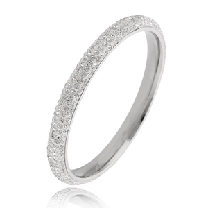 Elegante Bracciale Rigido Con Pavé Di Strass Acciaio Inossidabile 304 Gioielli In Cristallo Lucido Per Donna Moda