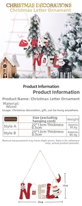 Tabella taglie con dimensioni 23x13cm per decorazione natalizia in legno Babbo Natale