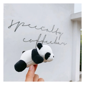 Cute plush panda brooch handmade doll pin accessory for backpacks and clothing