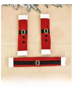 Three-piece Santa suit themed appliance handle covers for fridge and oven doors