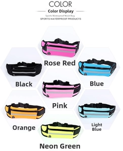 Waterproof running belt with reflective strip and earphone jack in multiple colors