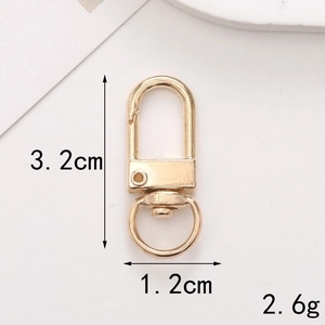 Polished gold zinc alloy spring clip hook dimensions 32x12mm with weight details