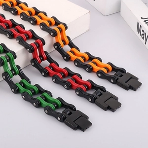 Bracciale Catena Da Bicicletta Per Uomo In Acciaio Inossidabile Maglia Moto Biker Punk Rock Robusto Bicolore