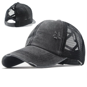 Cappellino Da Baseball Coda Di Cavallo Cotone Lavato Mesh Traspirante Elastico Incrociato Cappello Sole Donna All Aperto